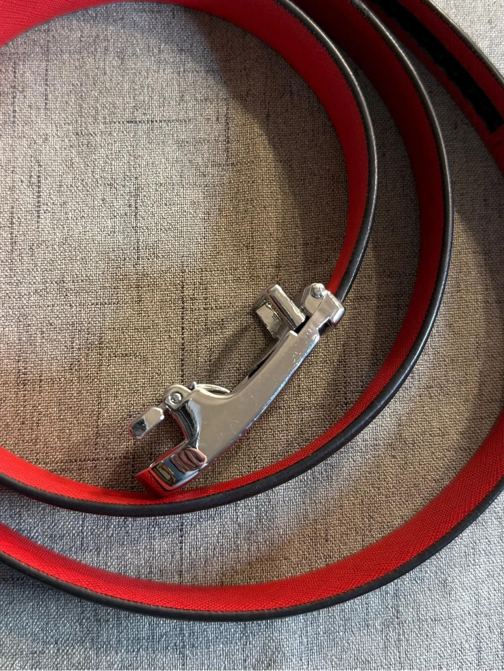 Men’s Black‎ & Red Saffiano Leather 1” Ratchet Belt Automatic Track Big Tall 52